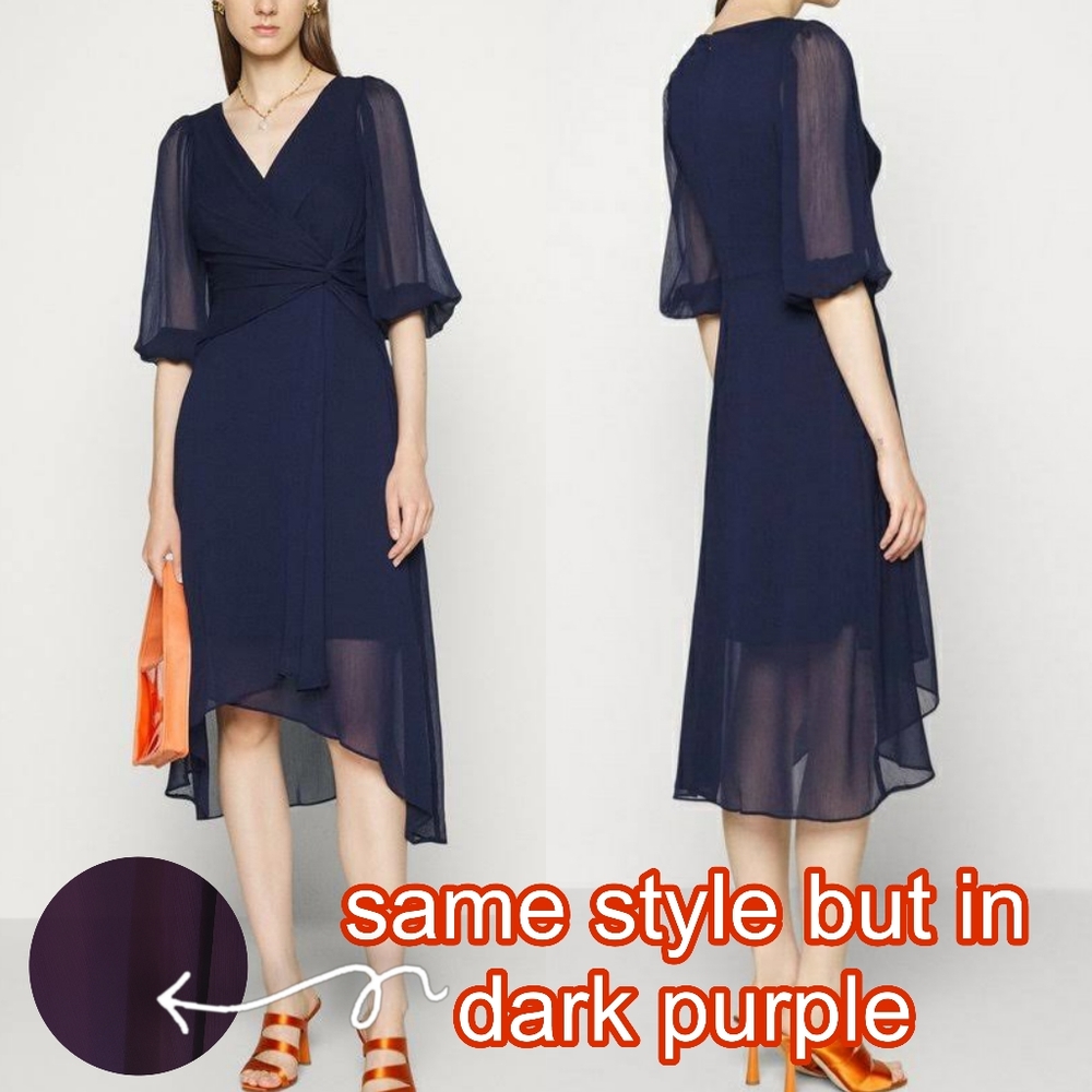 NEW DKNY balloon sleeve twist front dress 8